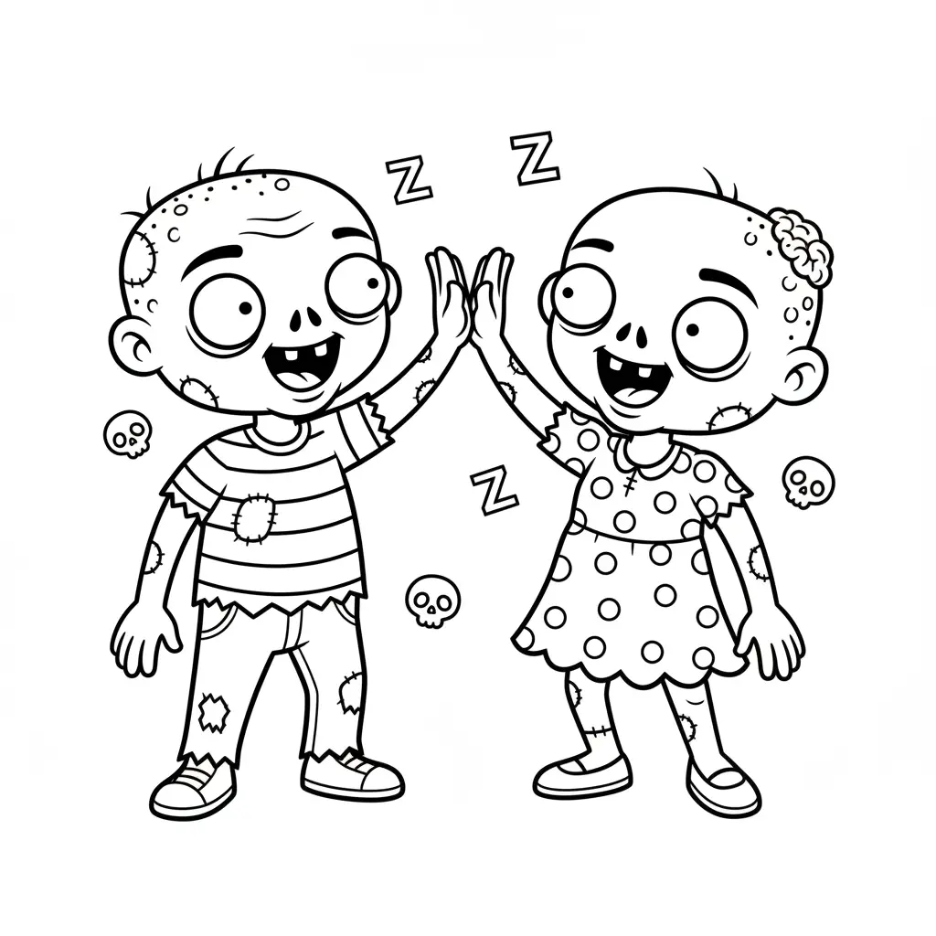 Zombies para colorear y recortar
