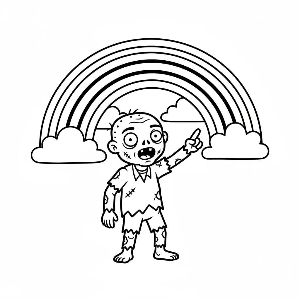 Zombies de niño para colorear para imprimir