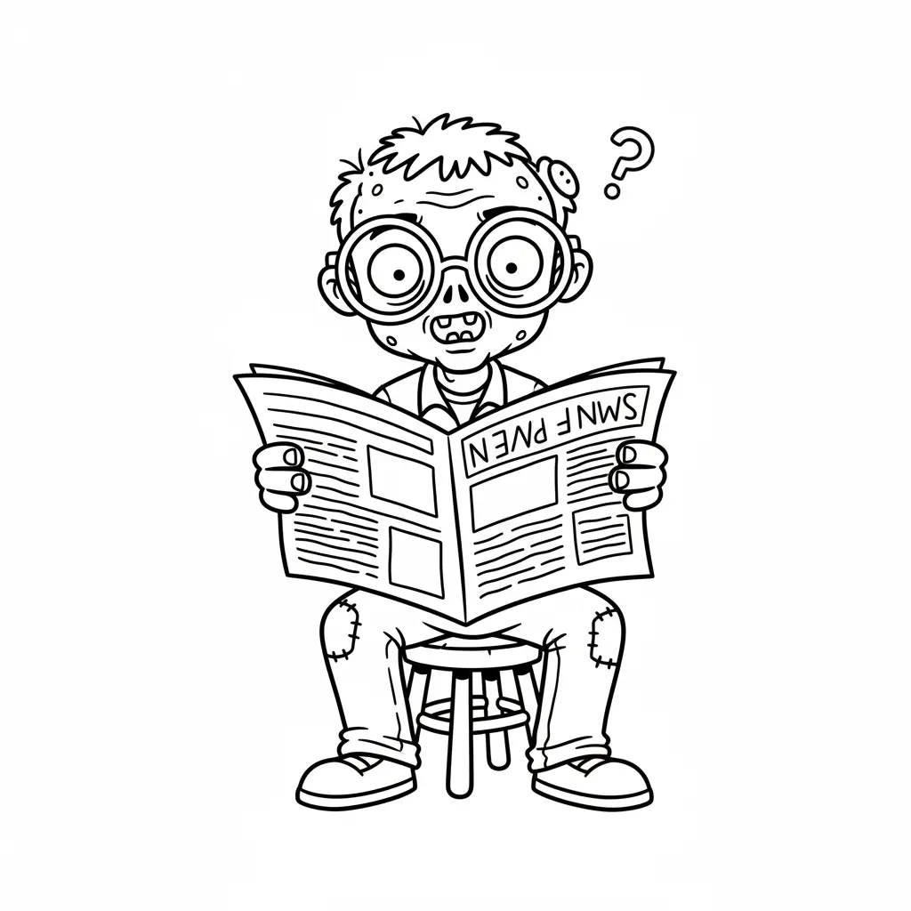 Zombies para colorear para imprimir para niño de 4 años