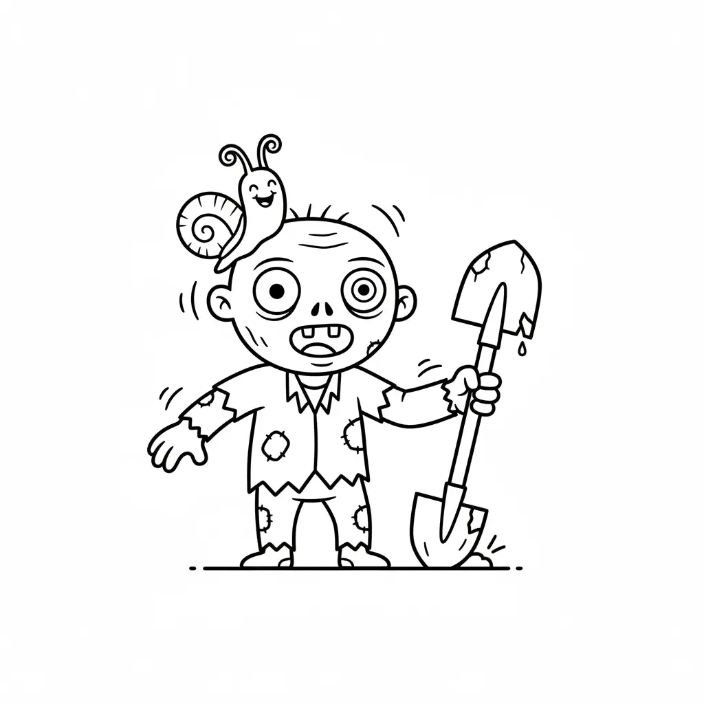 Zombies para colorear educativo para niño