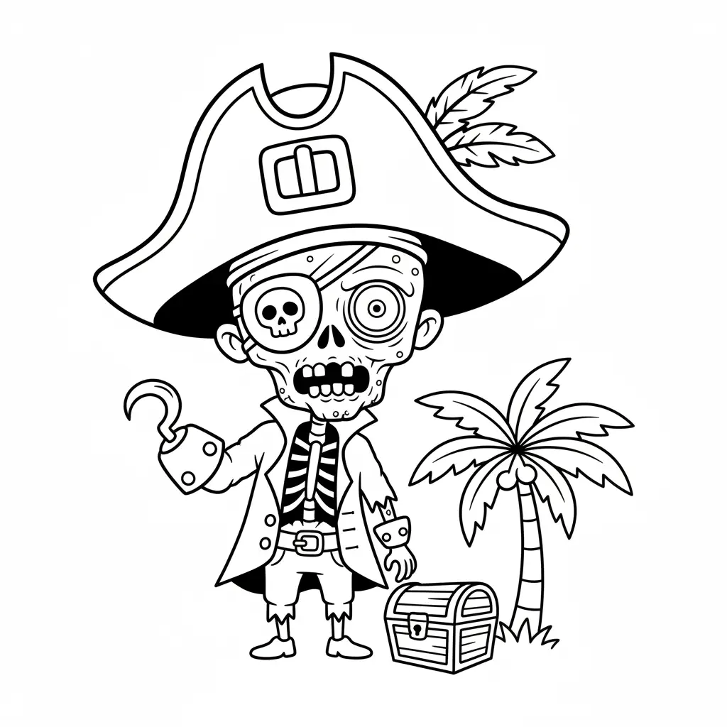 Zombies para colorear para niño de 7 años