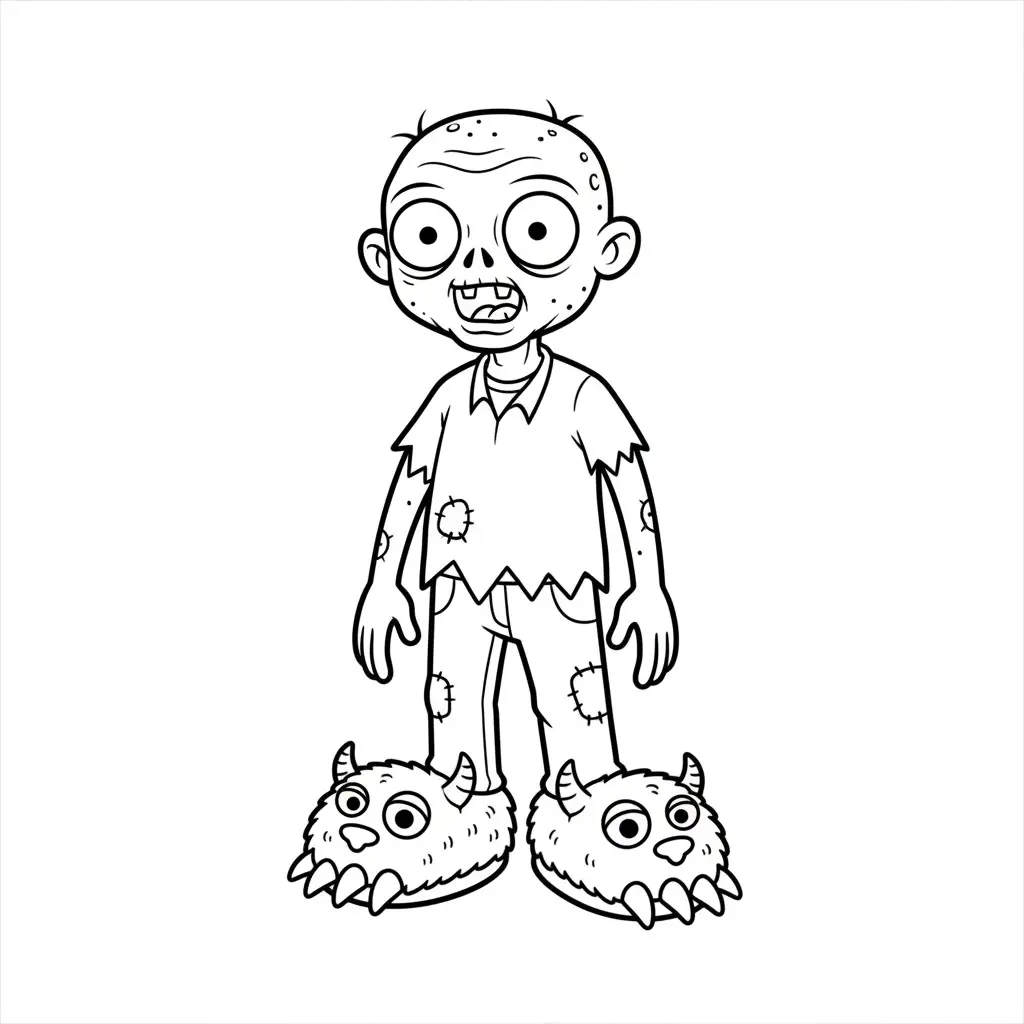 Zombies para colorear para niño de 4 años