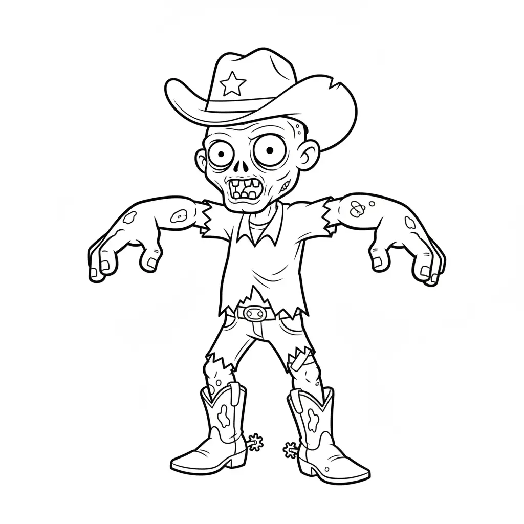 Zombies para colorear para niño para imprimir 1