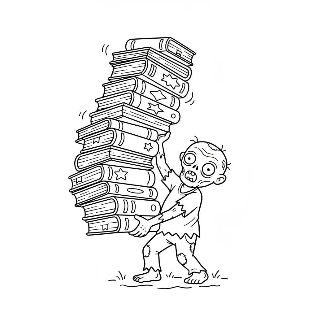 Zombies para colorear para bebé para imprimir 1