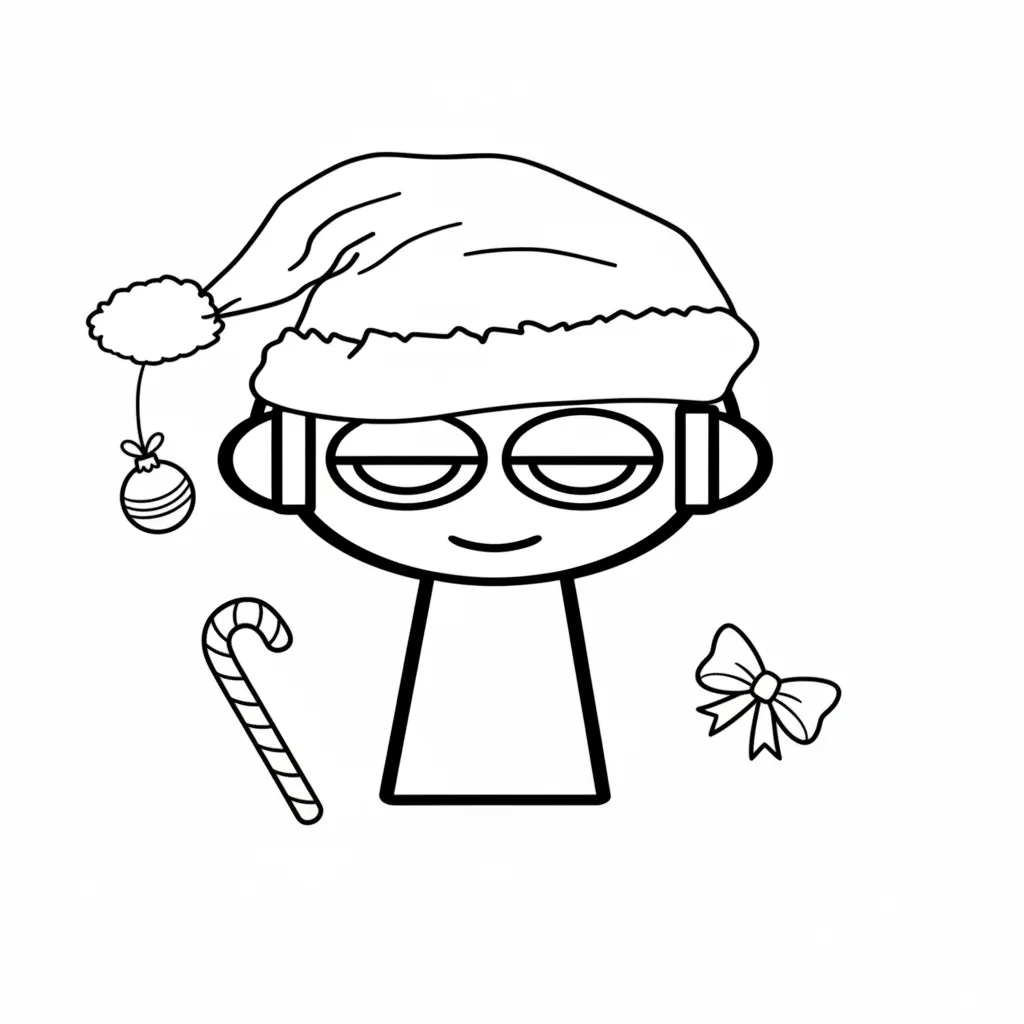 Sprunki de Navidad 11 para colorear para niños para descargar