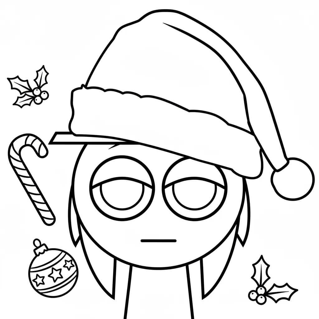 Sprunki de Navidad 12 para colorear y dibujo para imprimir