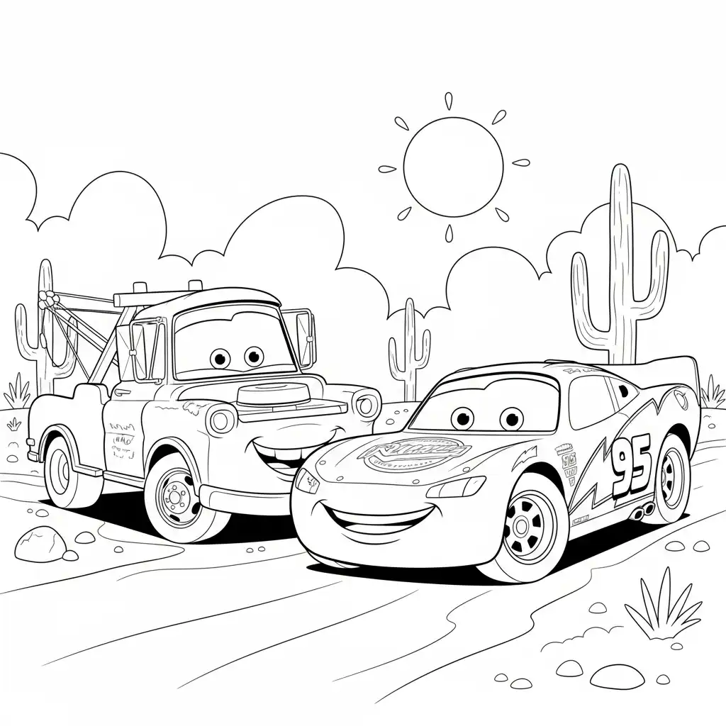 Cars para colorear para imprimir para niño de 3 años