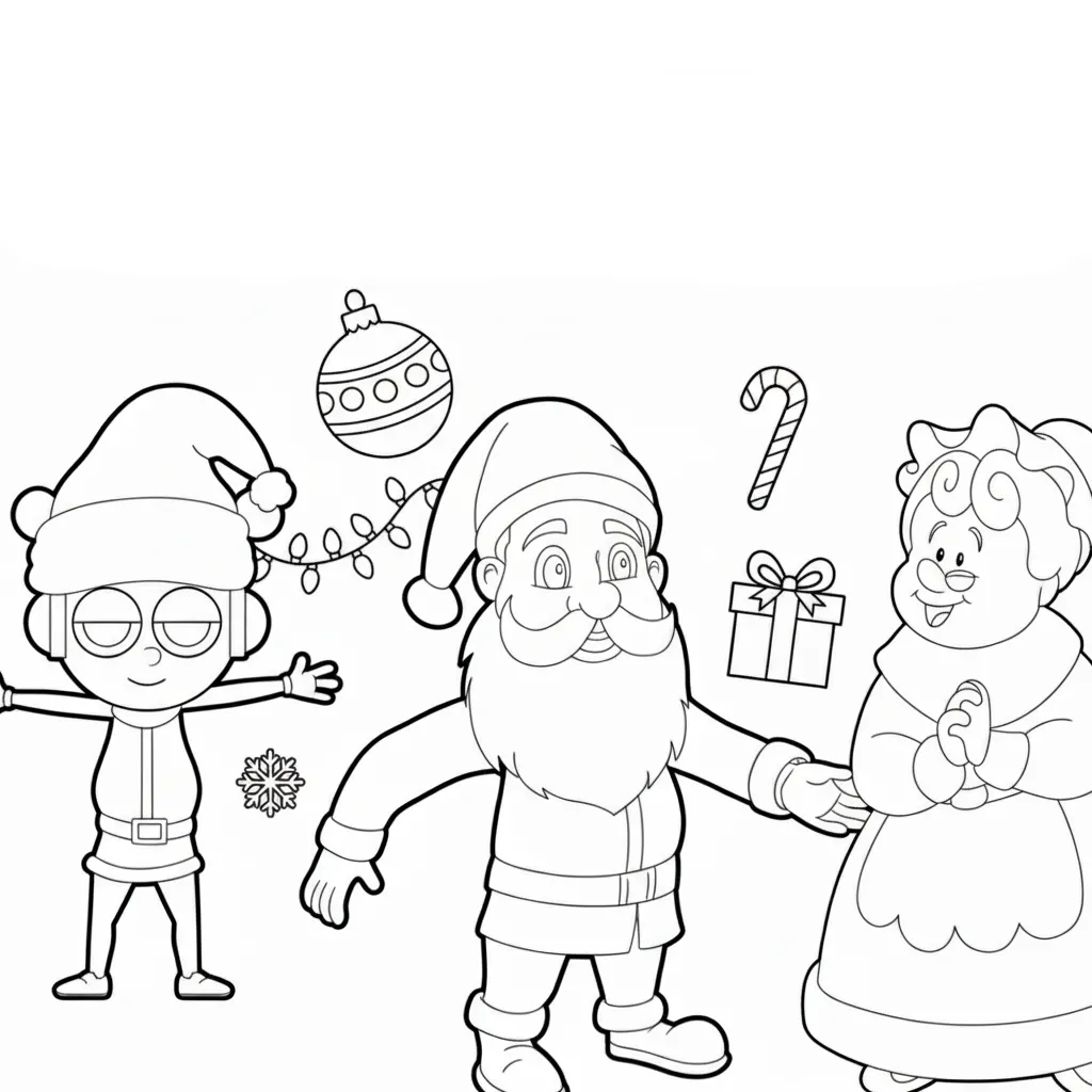 Sprunki de Navidad 8 para colorear para imprimir para niño de 9 años