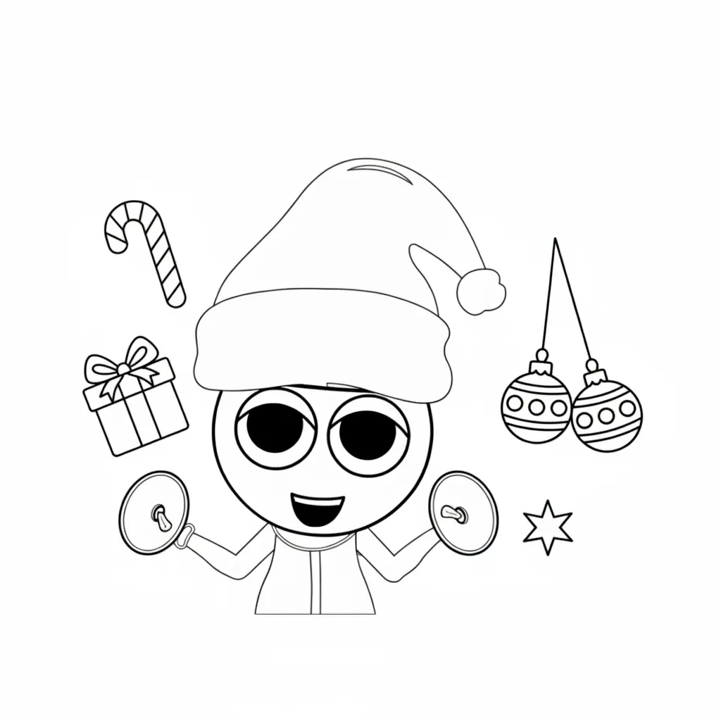 Sprunki de Navidad 13 para colorear para imprimir para niño de 7 años