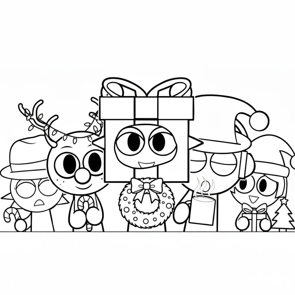 para imprimir Sprunki de Navidad 19 para colorear gratis