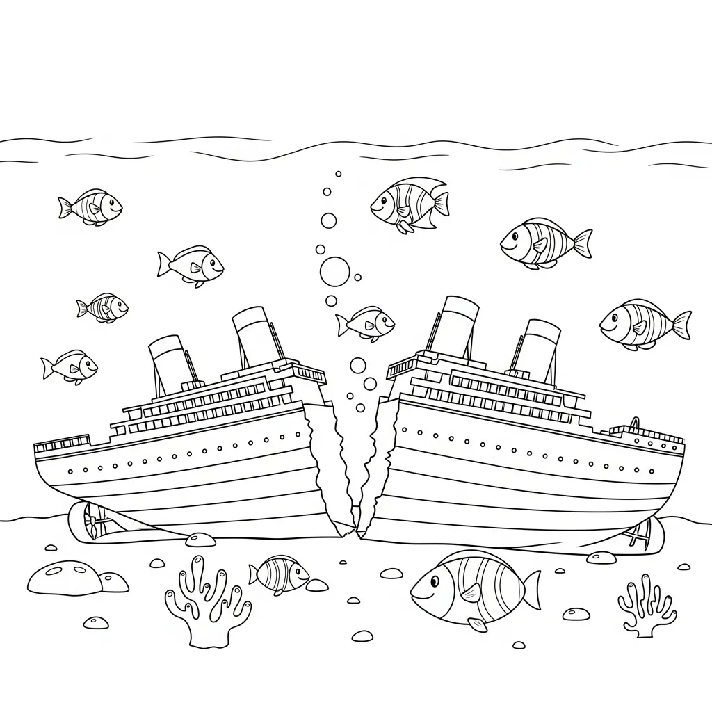Titanic 3 para colorear en línea gratis