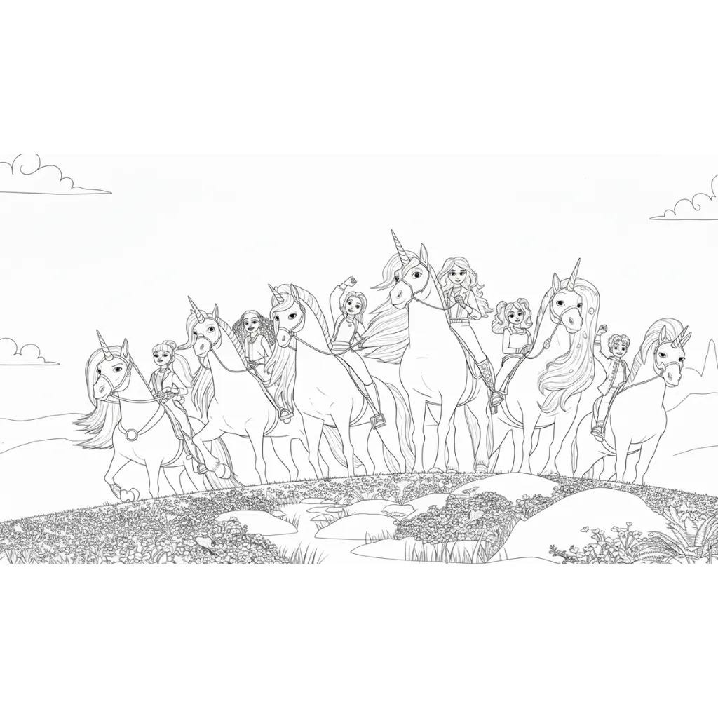 Academia Unicornio 19 para colorear para niños para imprimir