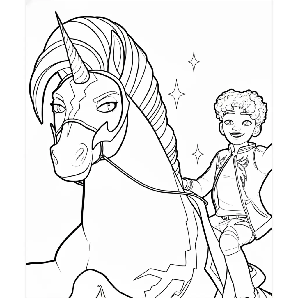 imagen para colorear Academia Unicornio 3 niño