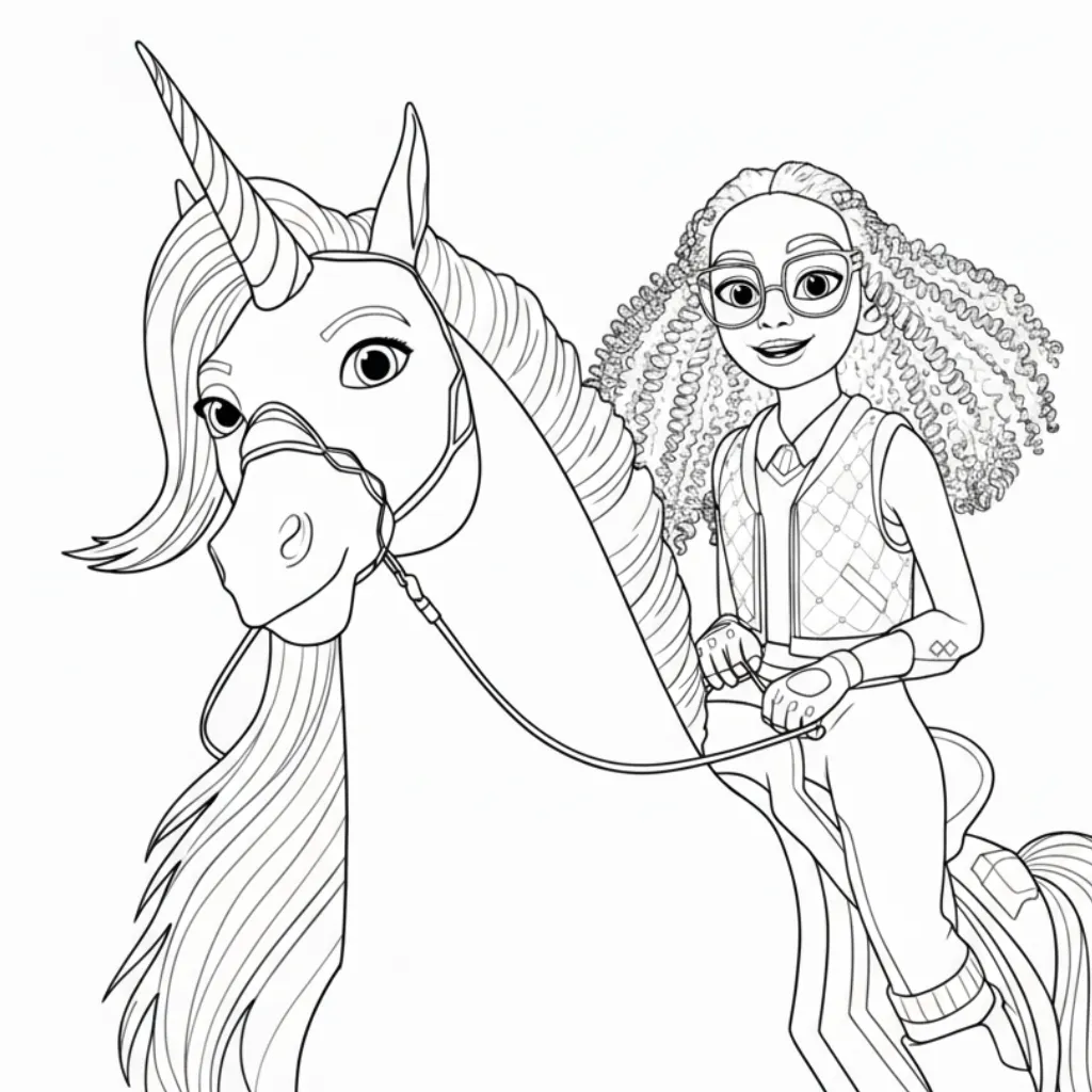 Academia Unicornio 5 para colorear gratis en línea