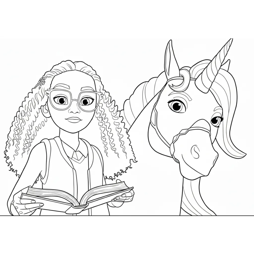 Academia Unicornio 6 para colorear para niño