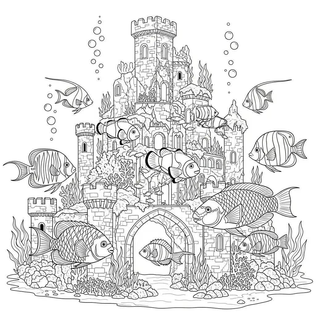 Animales Acuaticos para colorear para niño de 3 años