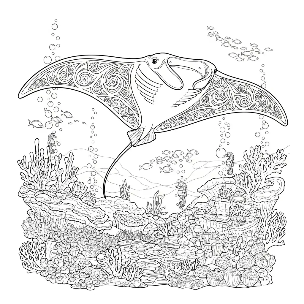 Animales Acuaticos para colorear para niño de para imprimir 1
