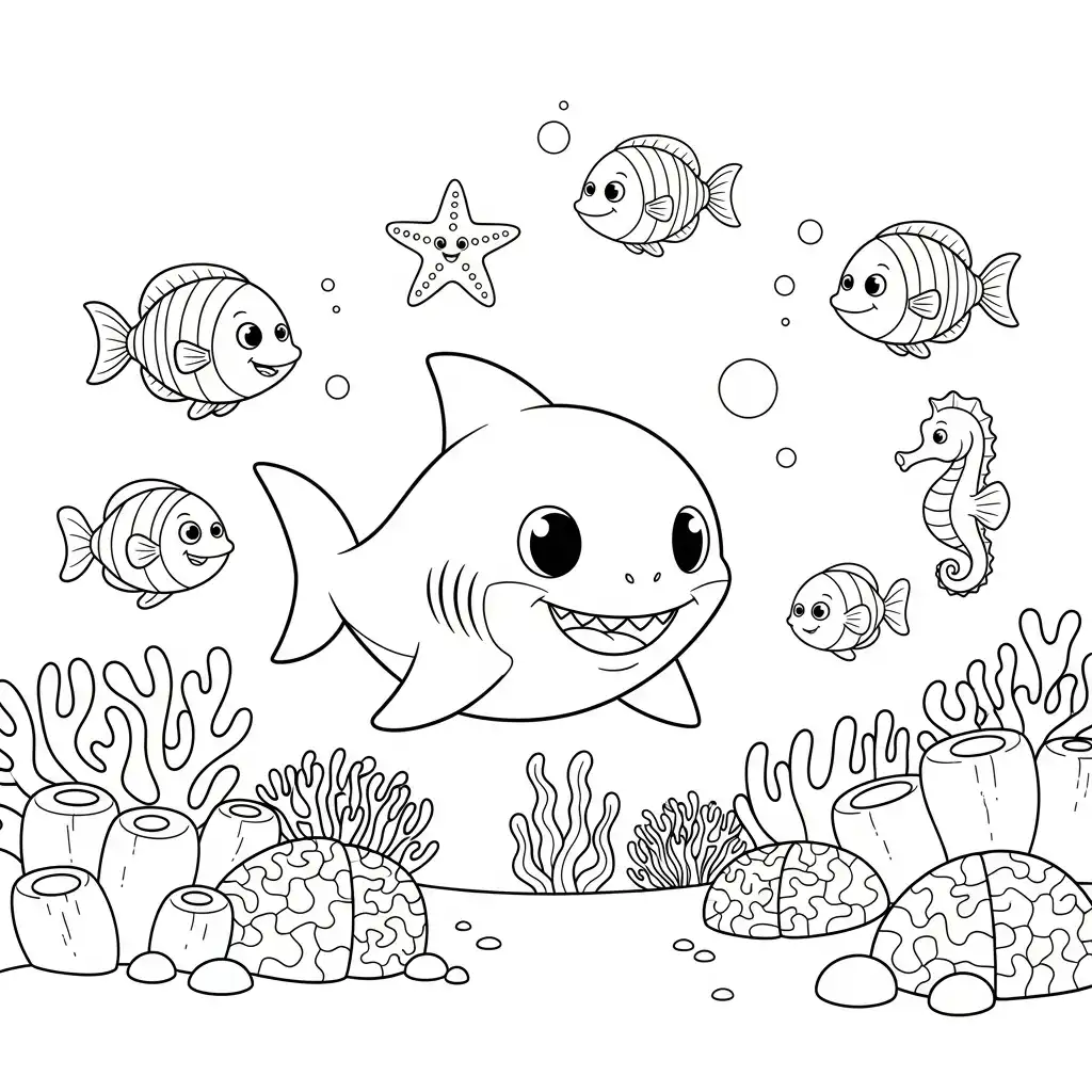 Animales Acuaticos de niño para colorear para imprimir