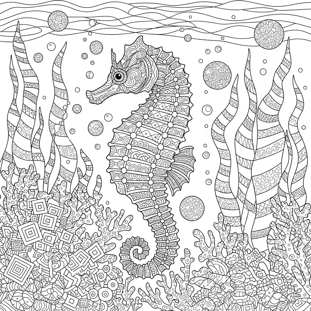 Animales Acuaticos para colorear para niño de 8 años