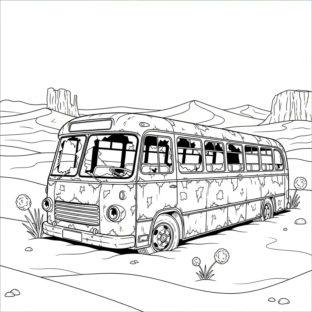 imprimir Autobus para colorear