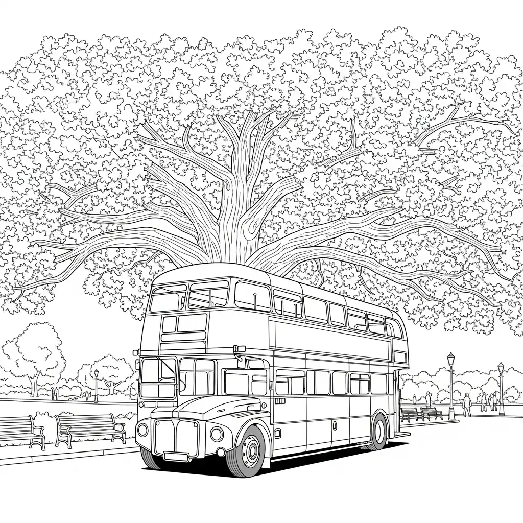 Autobus para colorear para niño de 6 años