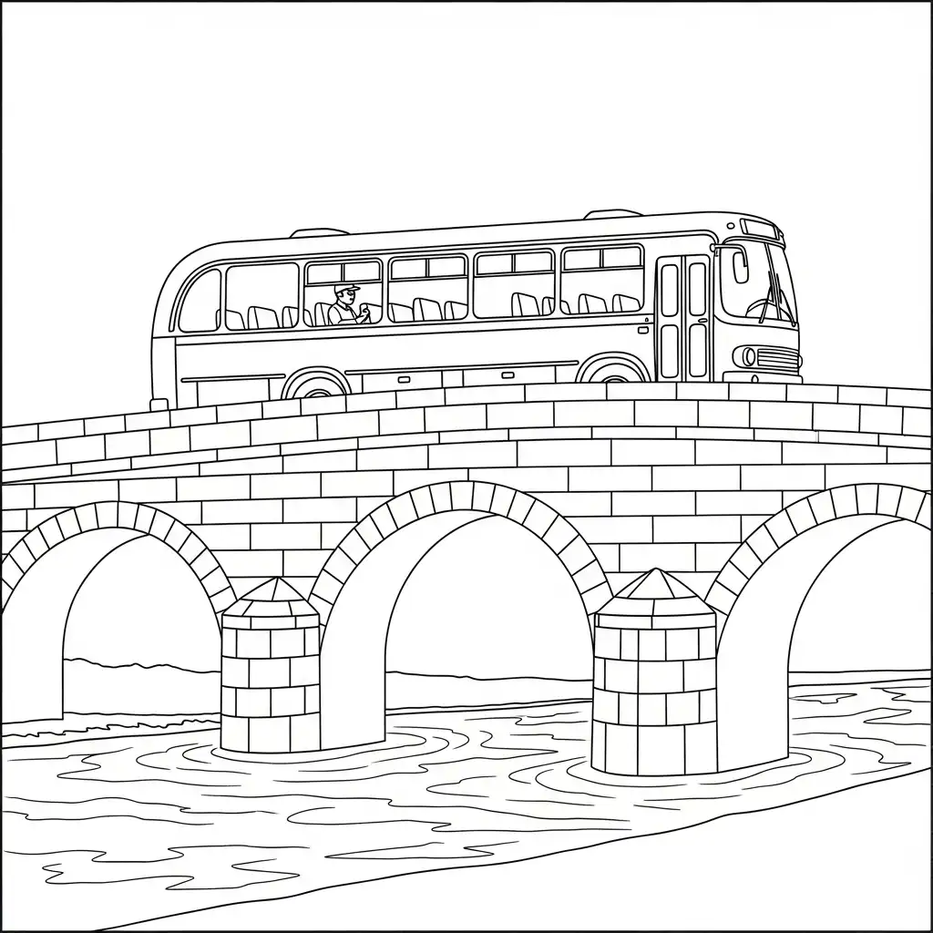 Autobus para colorear para primaria