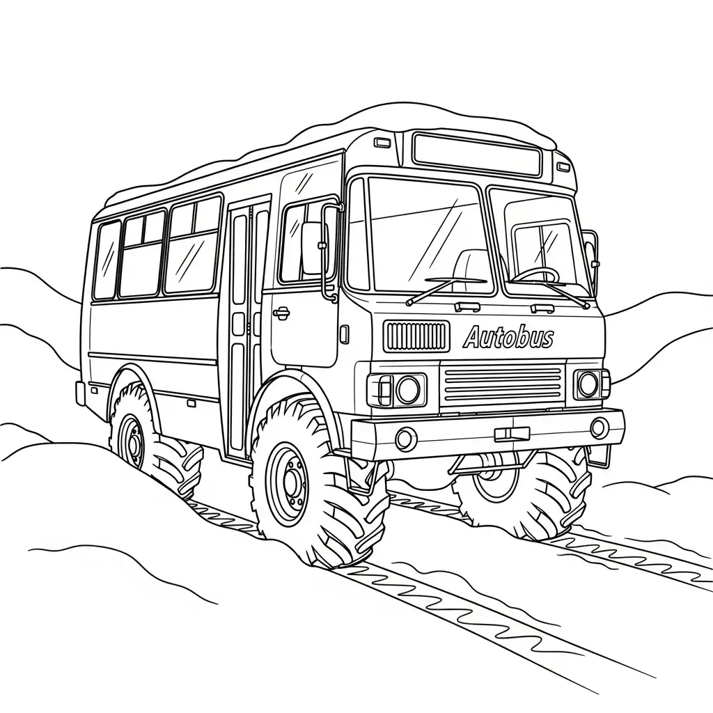 Autobus para colorear para imprimir gratis 2