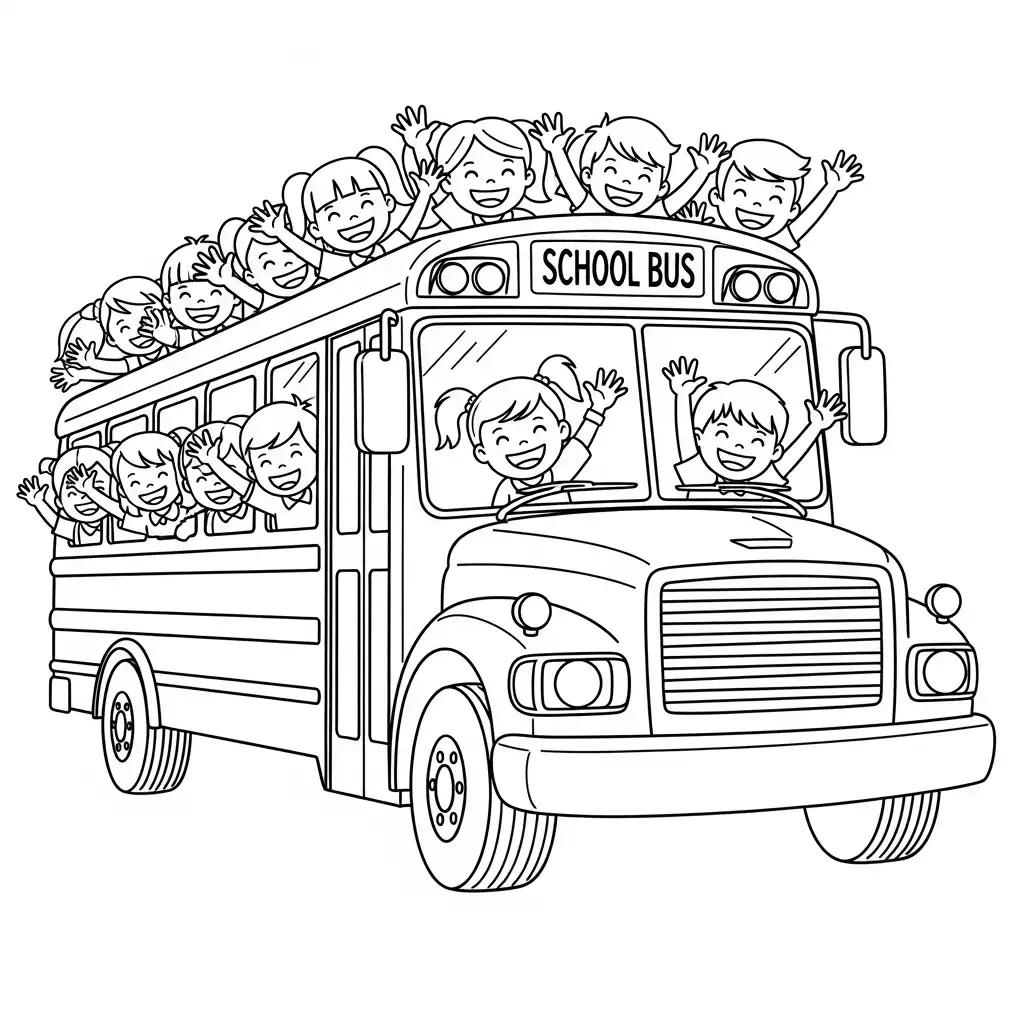 Autobus para colorear para imprimir gratis pdf