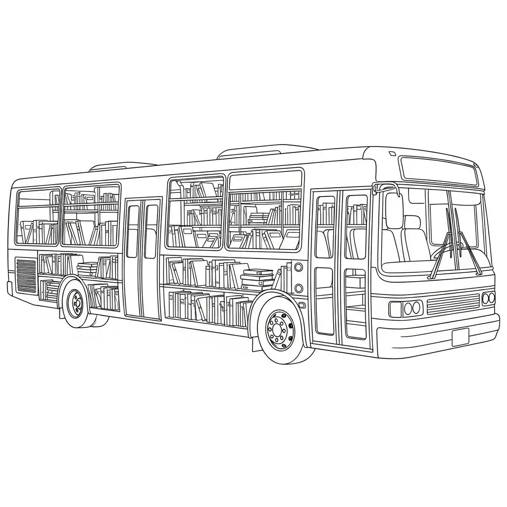Autobus para colorear para niño de 8 años 1