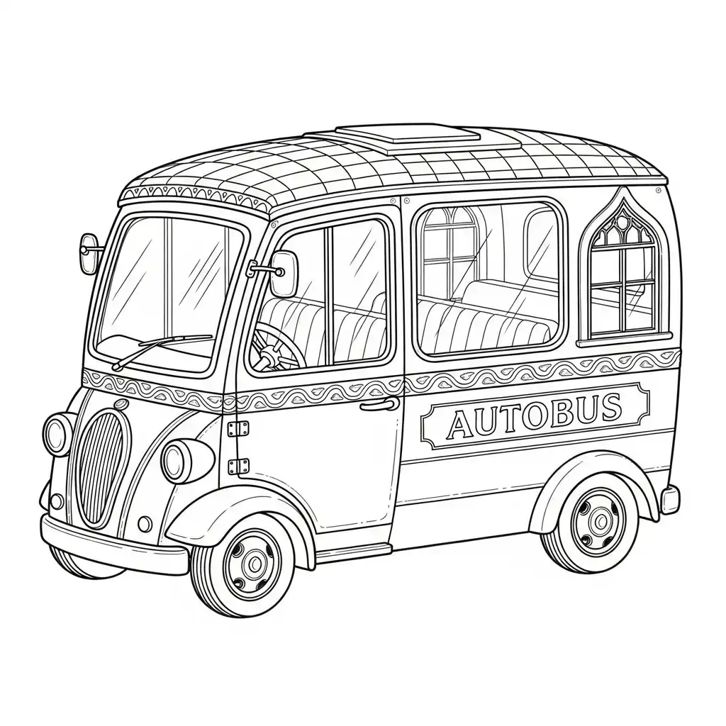 Autobus para colorear gratis para imprimir