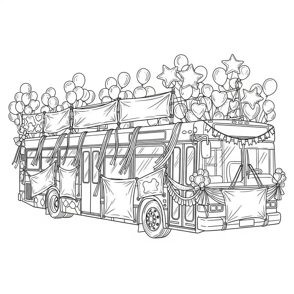 Autobus para colorear para imprimir gratis 3