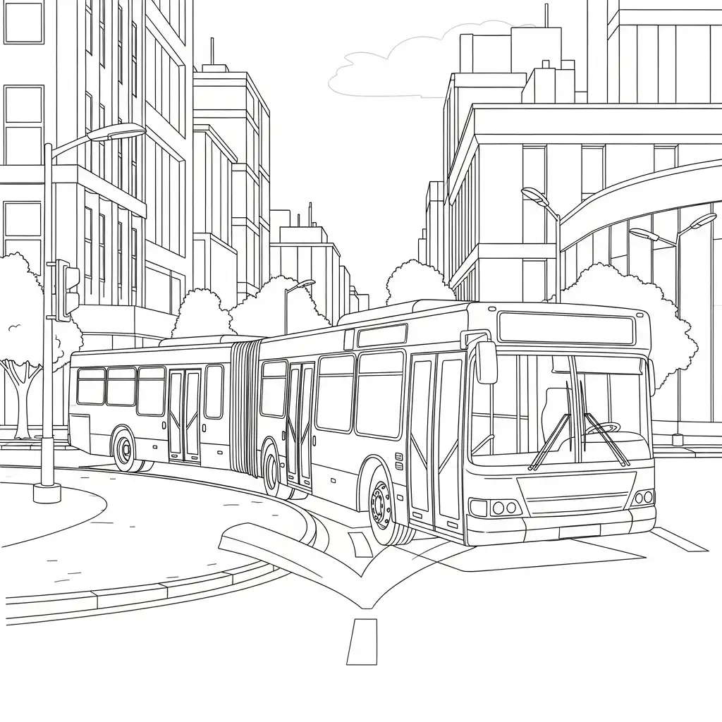 Autobus para colorear para imprimir gratis