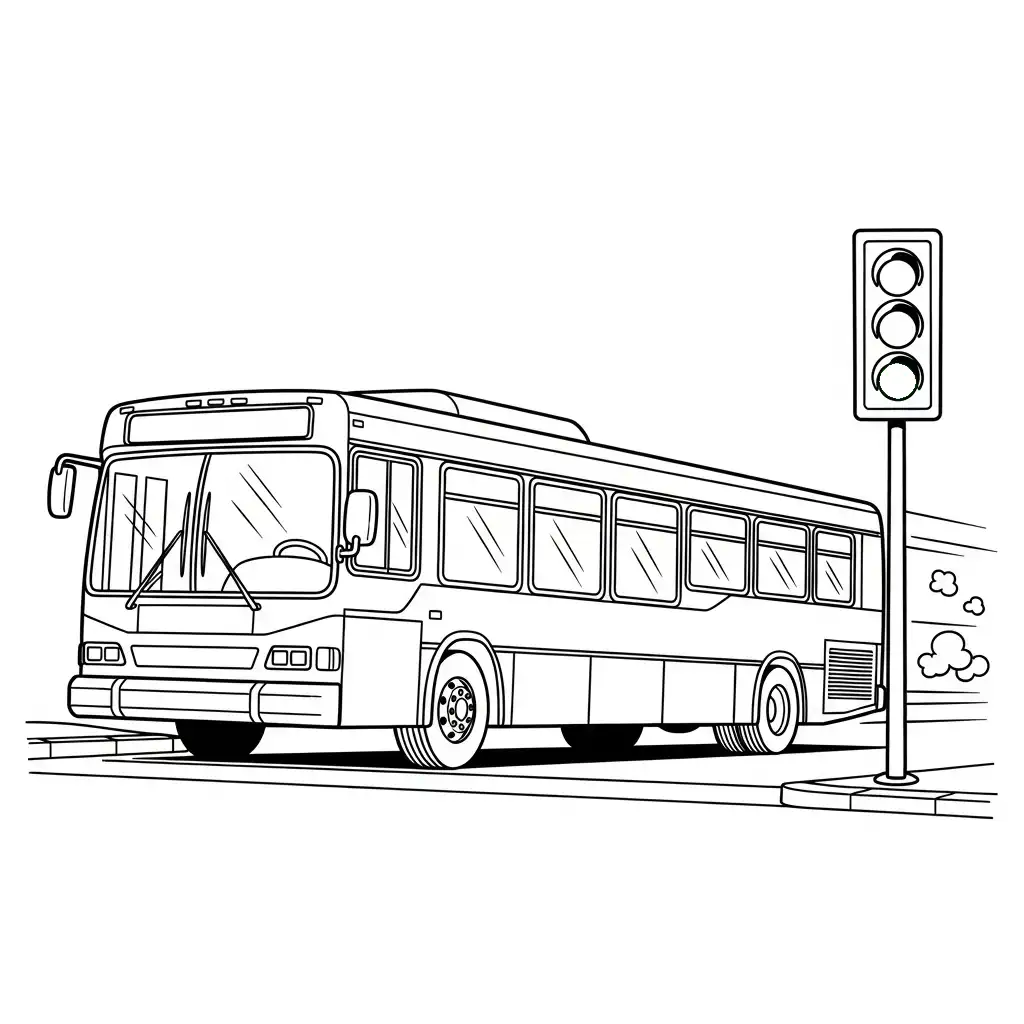 Autobus para colorear para niños para imprimir