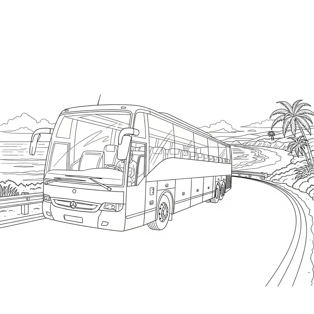 Autobus para colorear para imprimir gratis 1