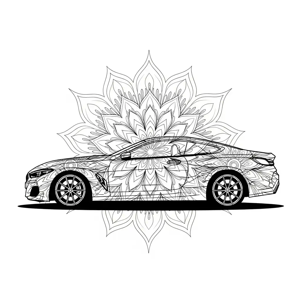 BMW para colorear y dibujo para imprimir