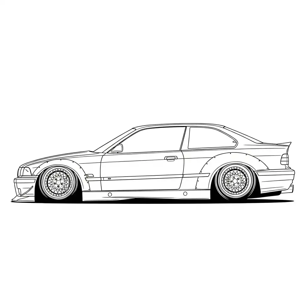 BMW para colorear para imprimir para niño de 4 años