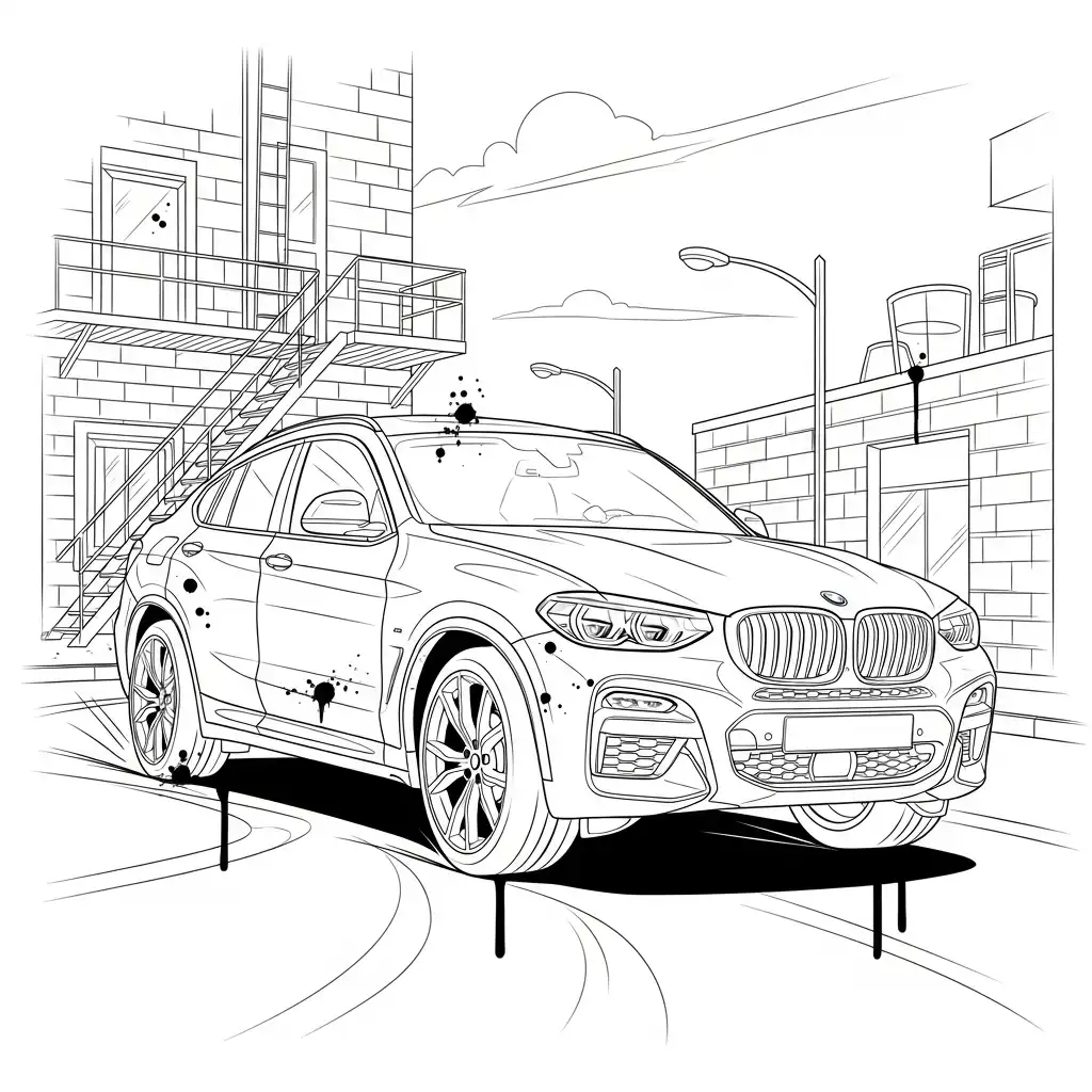 BMW para colorear para imprimir para niño de 10 años