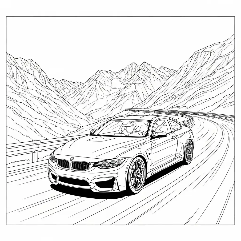 BMW para colorear para imprimir kawaii