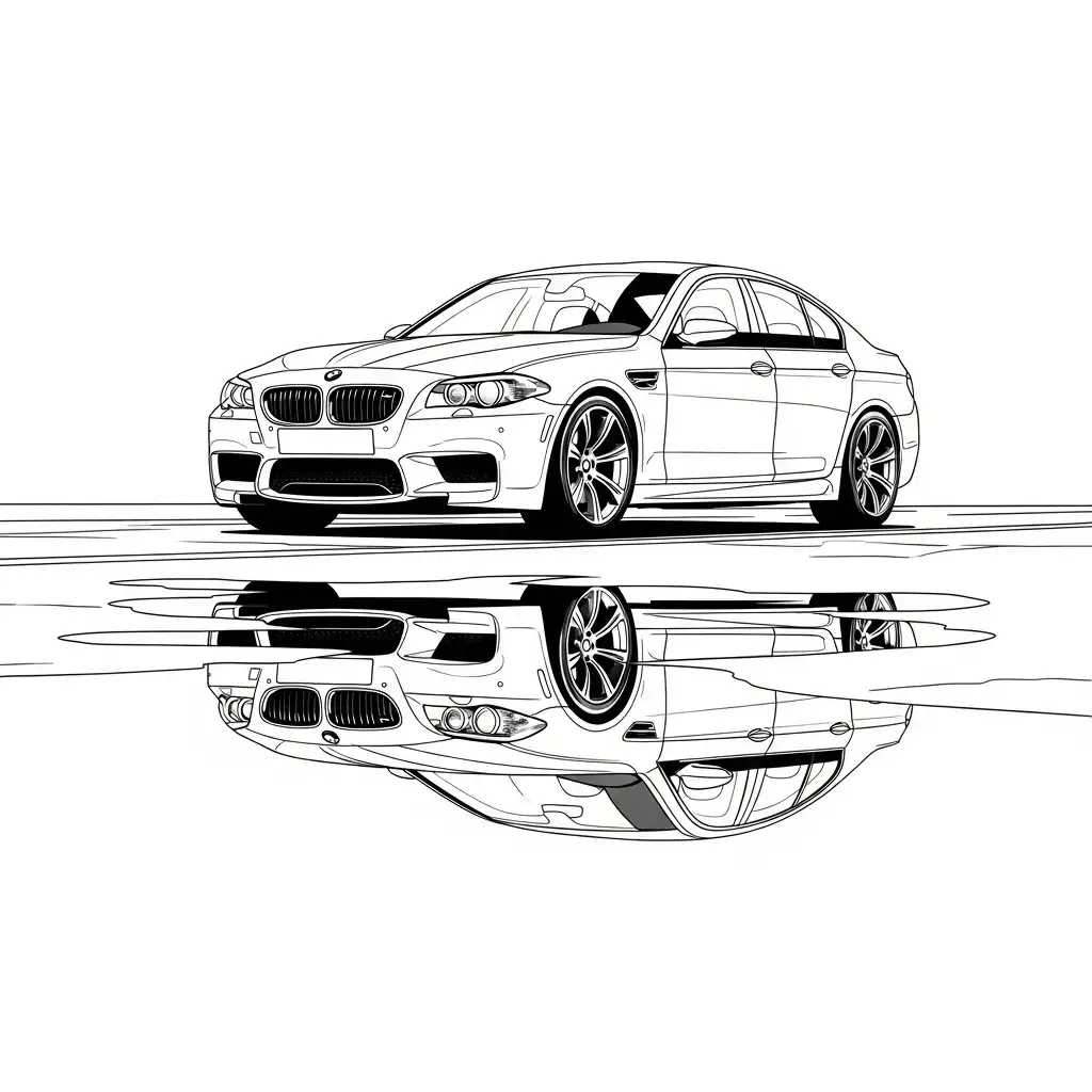 BMW para colorear para imprimir para niño de 10 años 1