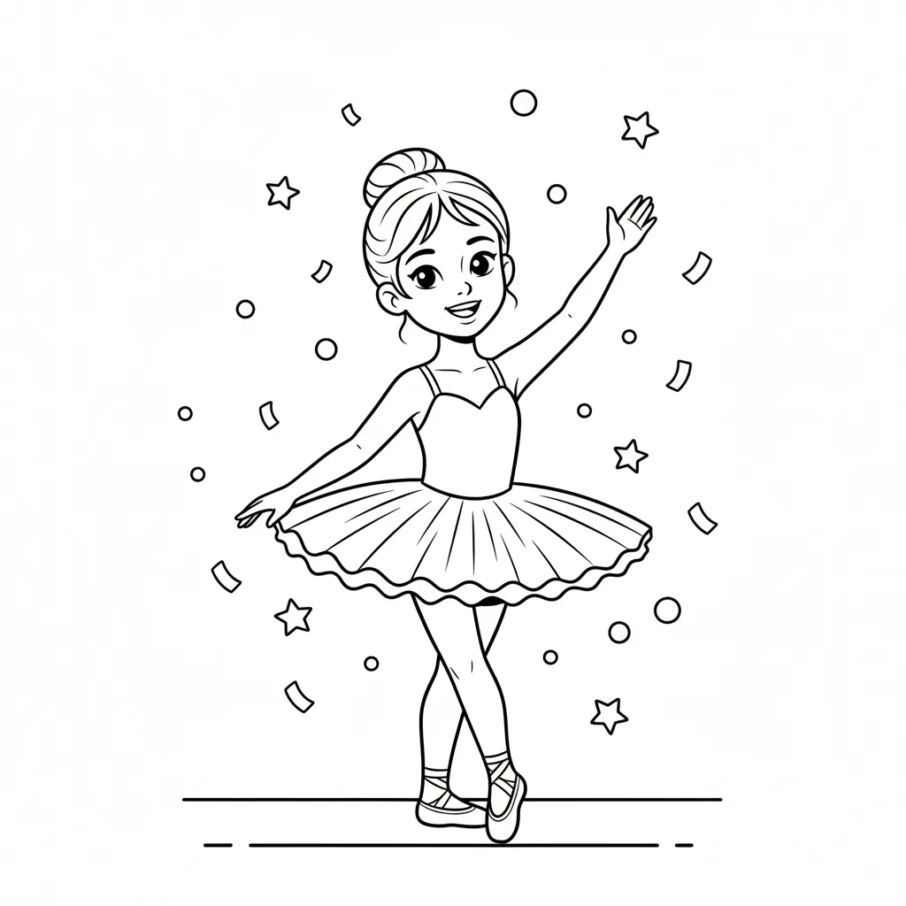 imprimir Bailarina 11 para colorear para niño