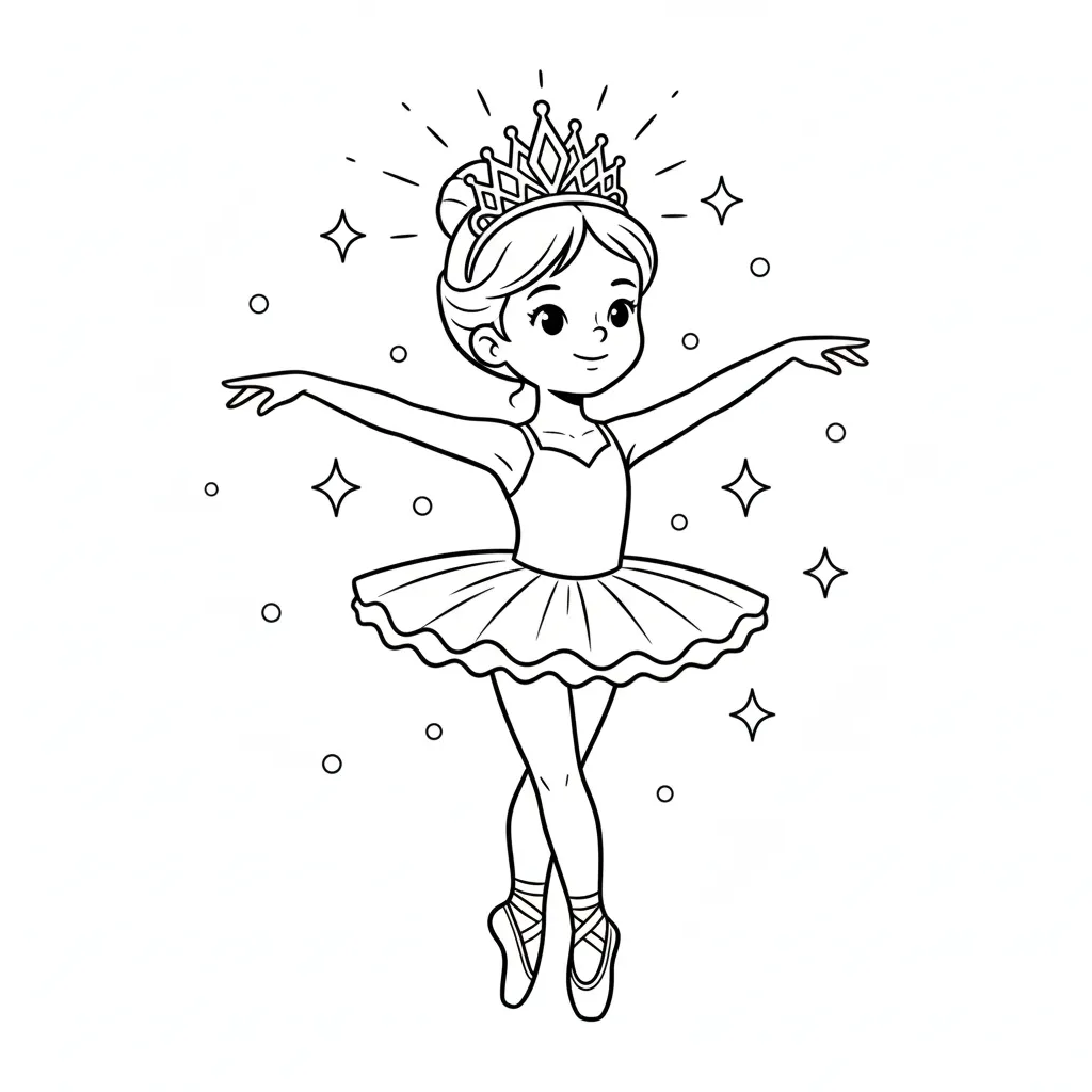 Bailarina 14 para colorear para imprimir para niño de 2 años