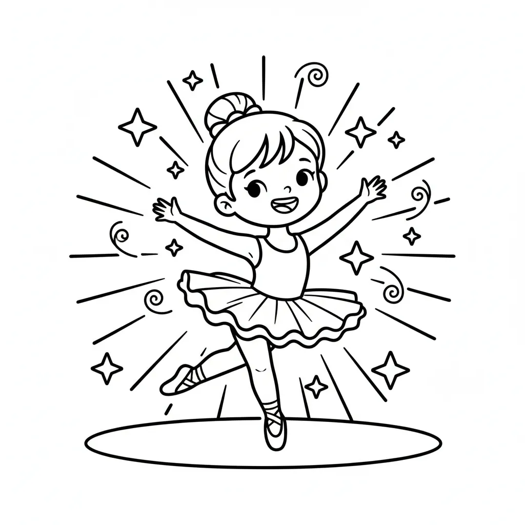 Bailarina 16 para colorear para imprimir para niños