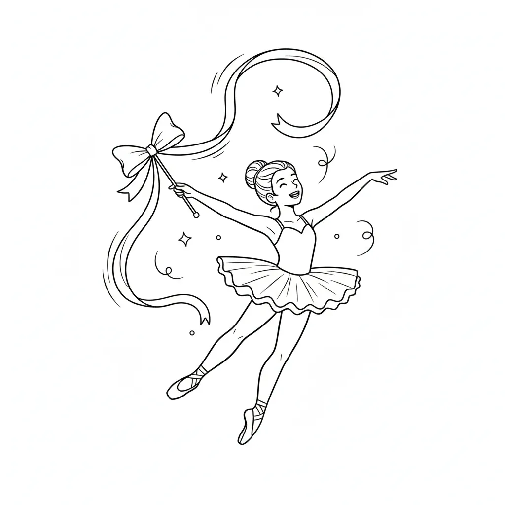 Bailarina 2 para colorear para bebé para imprimir