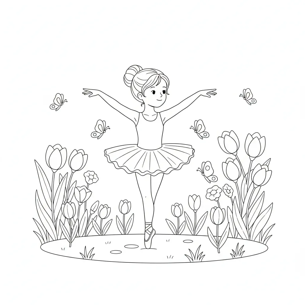 Bailarina 4 para colorear para imprimir pdf