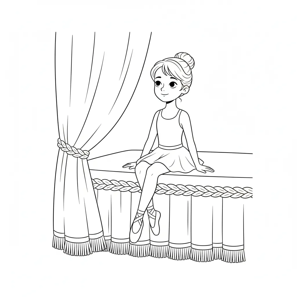 Bailarina 5 para colorear para niños