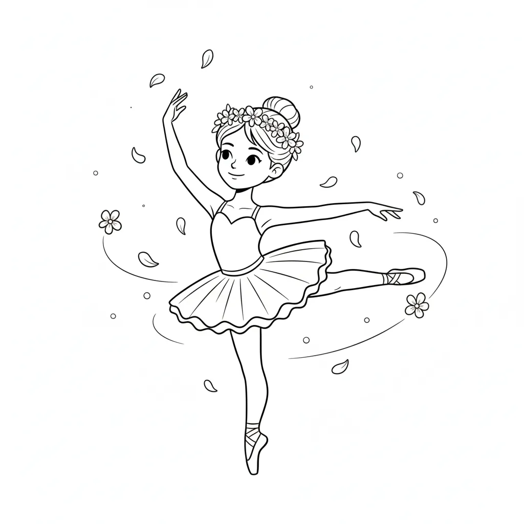 Bailarina 6 para dibujar en línea