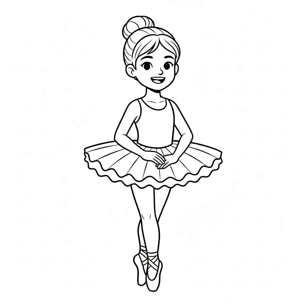 Bailarina 9 para colorear para imprimir para niño de 3 años