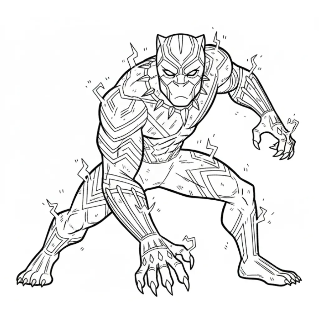 Black Panther 1 para colorear para imprimir para niño de 4 años