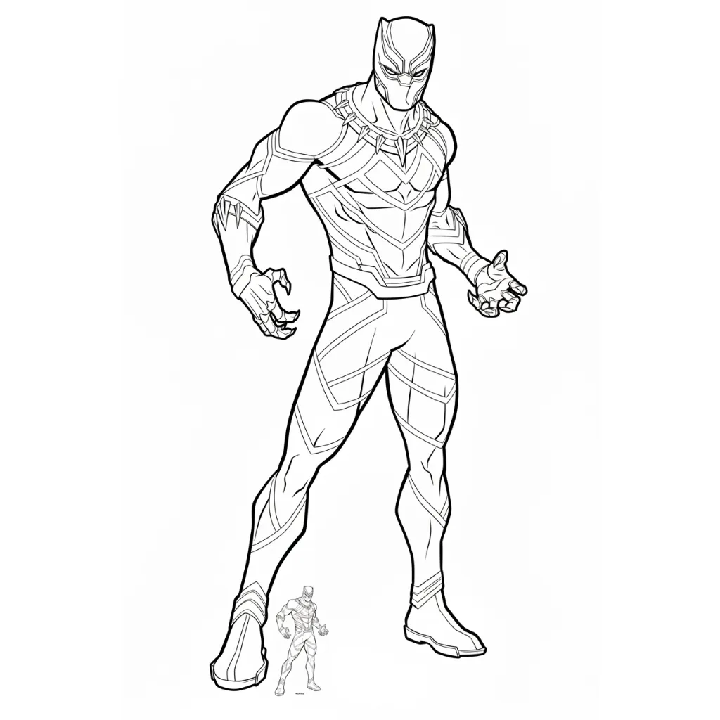 Black Panther 13 para colorear para imprimir para niño de 7 años