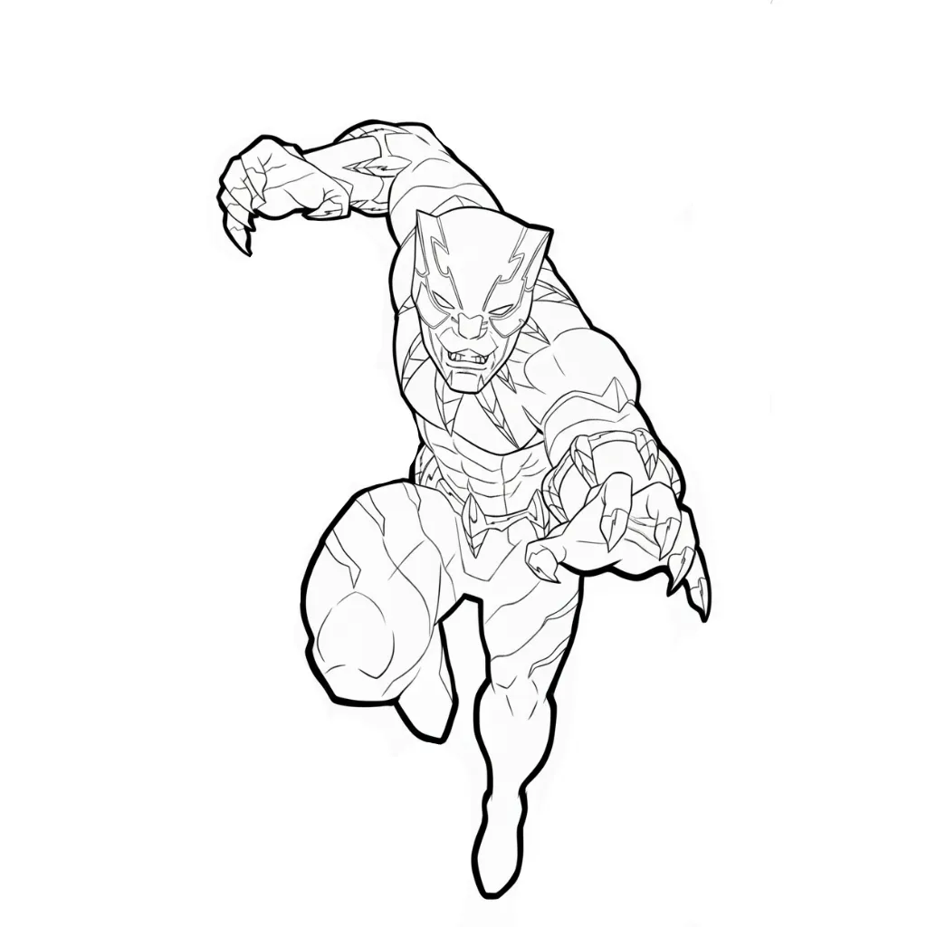 Black Panther 14 para colorear para niños para imprimir